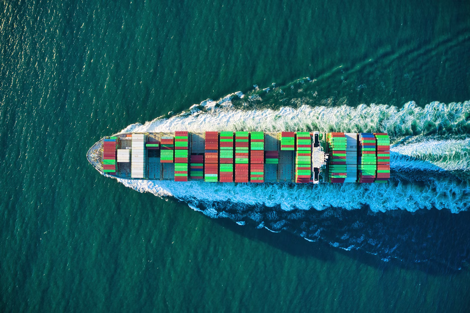 Container ship at sea